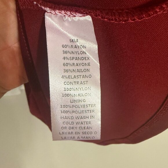 Mystic Burgundy Fit & Flare Dress Sheer Cutouts Adjustable Straps Small - Picture 8 of 8